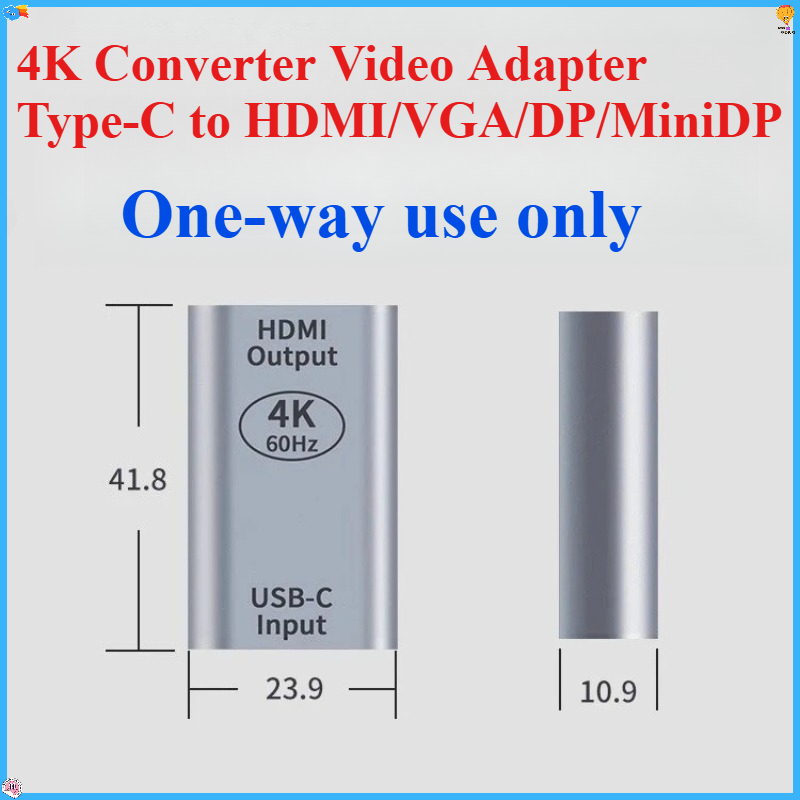Electronics And Gadgets With C - Adapter wideo 4K, konwerter Type-C na